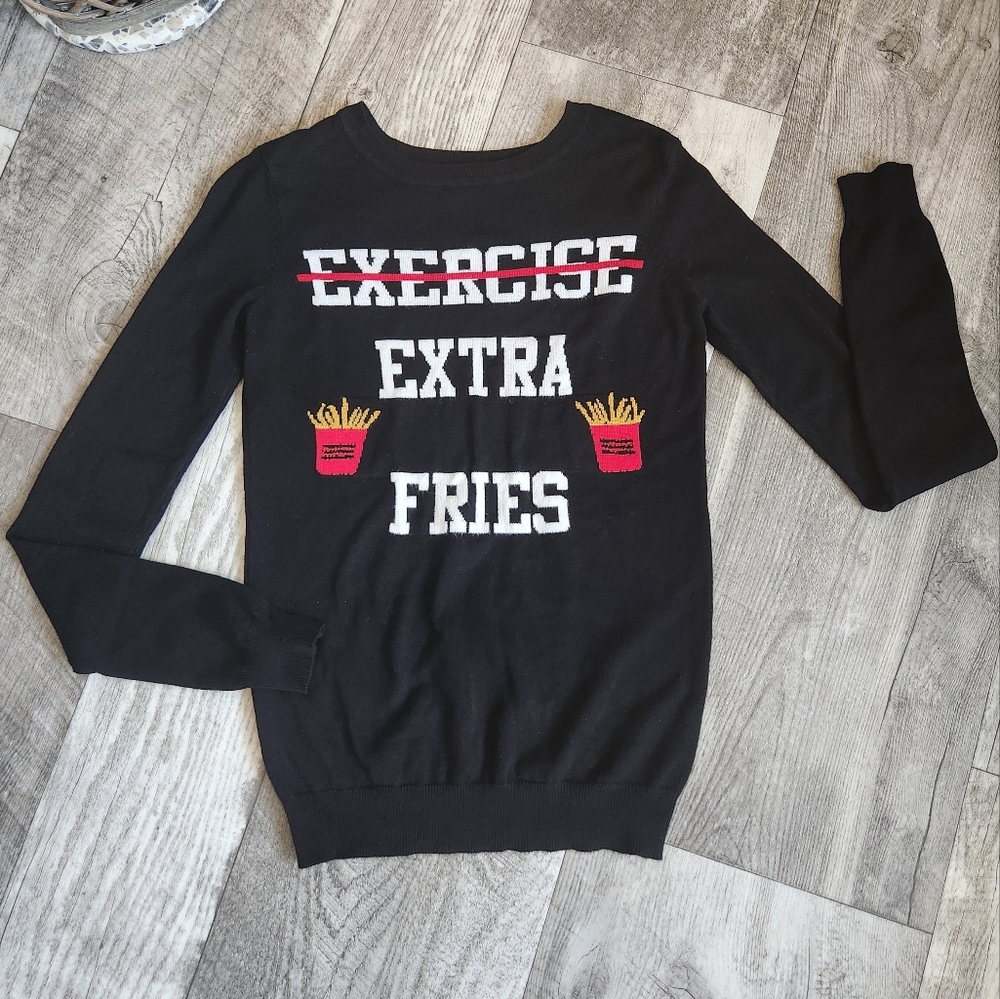 "Exercise - Extra Fries" Sweater XS Black
